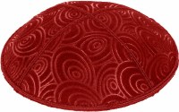 Red Blind Embossed Circles Kippah