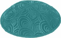 Teal Blind Embossed Circles Kippah