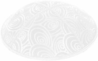 White Blind Embossed Circles Kippah