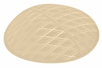 Beige Blind Embossed Diamonds Kippah