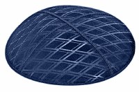 Dark Royal Blind Embossed Diamonds Kippah