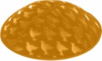 Gold Blind Embossed Doves Kippah without Trim