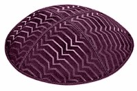 Eggplant Blind Embossed Kippah without Trim