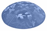 Wedgewood Blind Embossed Flowers Kippah without Trim