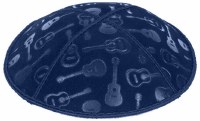 Dark Royal Blind Embossed Guitars Kippah