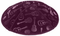 Eggplant Blind Embossed Guitars Kippah