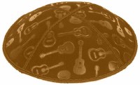 Luggage Blind Embossed Guitars Kippah