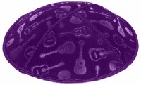 Purple Blind Embossed Guitars Kippah
