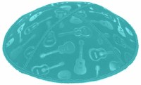 Turquoise Blind Embossed Guitars Kippah