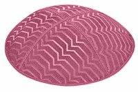 Hot Pink Blind Embossed Kippah without Trim