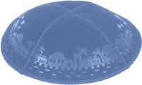 Wedgewood Blind Embossed Jerusalem Border Kippah without Trim