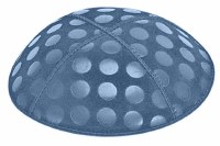 Denim Blind Embossed Large Dots Kippah without Trim