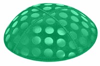Emerald Blind Embossed Large Dots Kippah without Trim