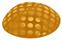 Gold Blind Embossed Large Dots Kippah without Trim