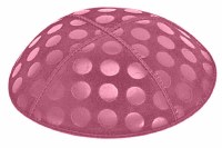 Hot Pink Blind Embossed Large Dots Kippah without Trim