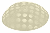 Ivory Blind Embossed Large Dots Kippah without Trim