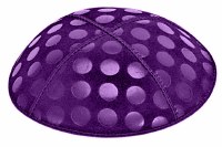 Purple Blind Embossed Large Dots Kippah without Trim