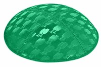 Emerald Blind Embossed L'chaim Cups Kippah without Trim