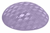 Lavender Blind Embossed L'chaim Cups Kippah without Trim