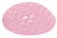 Light Pink Blind Embossed L'chaim Cups Kippah without Trim
