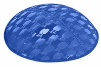 Royal Blind Embossed L'chaim Cups Kippah without Trim