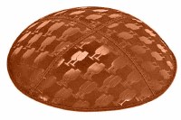 Rust Blind Embossed L'chaim Cups Kippah without Trim