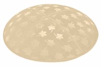 Beige Blind Embossed Leaves Kippah