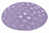 Lavender Blind Embossed Leaves Kippah