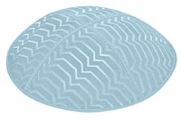 Light Blue Blind Embossed Kippah without Trim