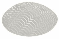 Light Grey Blind Embossed Kippah without Trim