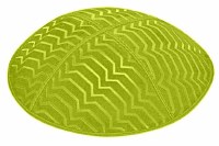 Lime Blind Embossed Kippah without Trim