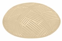 Beige Blind Embossed Mosaic Kippah without Trim