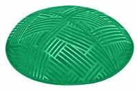Emerald Blind Embossed Mosaic Kippah without Trim