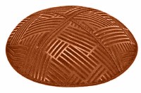 Rust Blind Embossed Mosaic Kippah without Trim