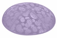 Lavender Blind Embossed Paisley Kippah without Trim