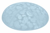 Light Blue Blind Embossed Paisley Kippah without Trim