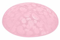 Light Pink Blind Embossed Paisley Kippah without Trim