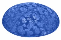 Royal Blind Embossed Paisley Kippah without Trim