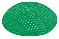 Emerald Blind Embossed Pin Dots Kippah without Trim