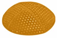 Gold Blind Embossed Pin Dots Kippah without Trim