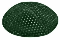 Green Blind Embossed Pin Dots Kippah without Trim