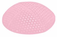 Light Pink Blind Embossed Pin Dots Kippah without Trim