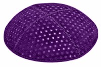 Purple Blind Embossed Pin Dots Kippah without Trim