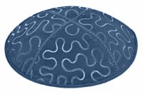 Denim Blind Embossed Puzzle Kippah without Trim