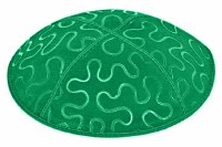 Emerald Blind Embossed Puzzle Kippah without Trim