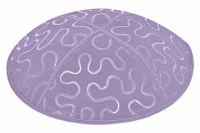 Lavender Blind Embossed Puzzle Kippah without Trim