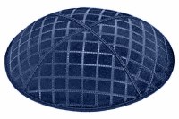 Dark Royal Blind Embossed Quilted Kippah without Trim