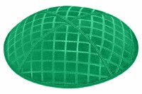 Emerald Blind Embossed Quilted Kippah without Trim