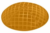 Gold Blind Embossed Quilted Kippah without Trim