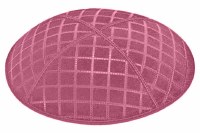 Hot Pink Blind Embossed Quilted Kippah without Trim